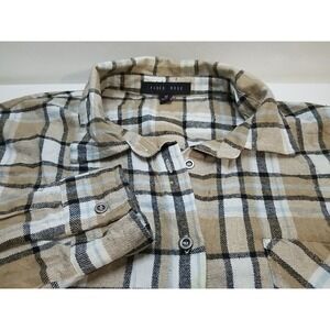 Faded Rose Womens‎ Long Sleeve Button Up Flannel Plaid Medium Shirt